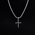 Nail Cross Pendant in White Gold