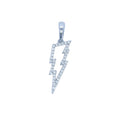 Women's Moissanite Diamond Micro Lightning Bolt Pendant in White Gold Vermeil