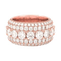 Women's Moissanite 5 Layer Diamond Band Ring in Rose Gold Vermeil