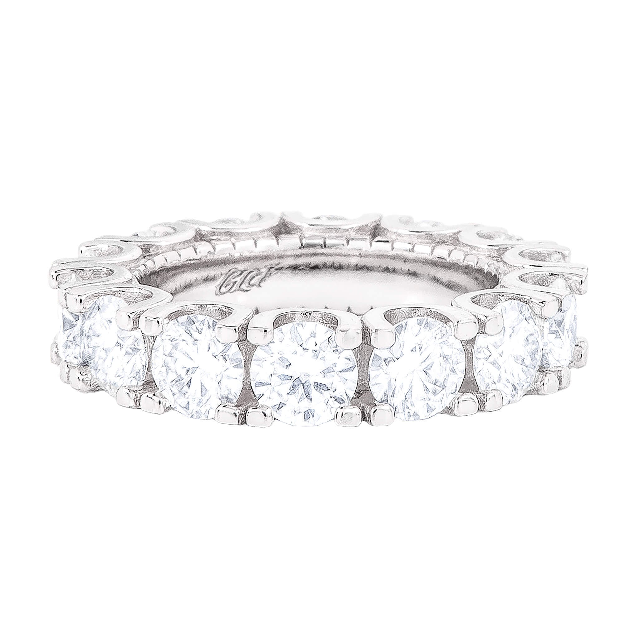 Women's Moissanite Diamond Band Ring in White Gold Vermeil - 5mm