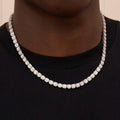GLD Micro Clustered Tennis Chain in White Gold