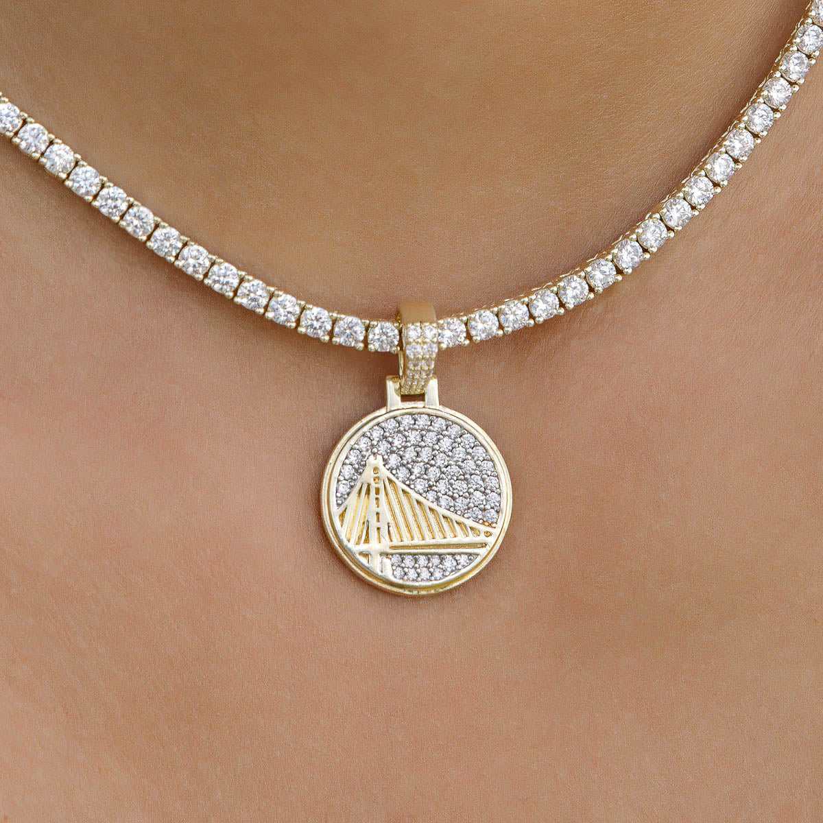 Golden State Warriors Official NBA Micro Logo Pendant