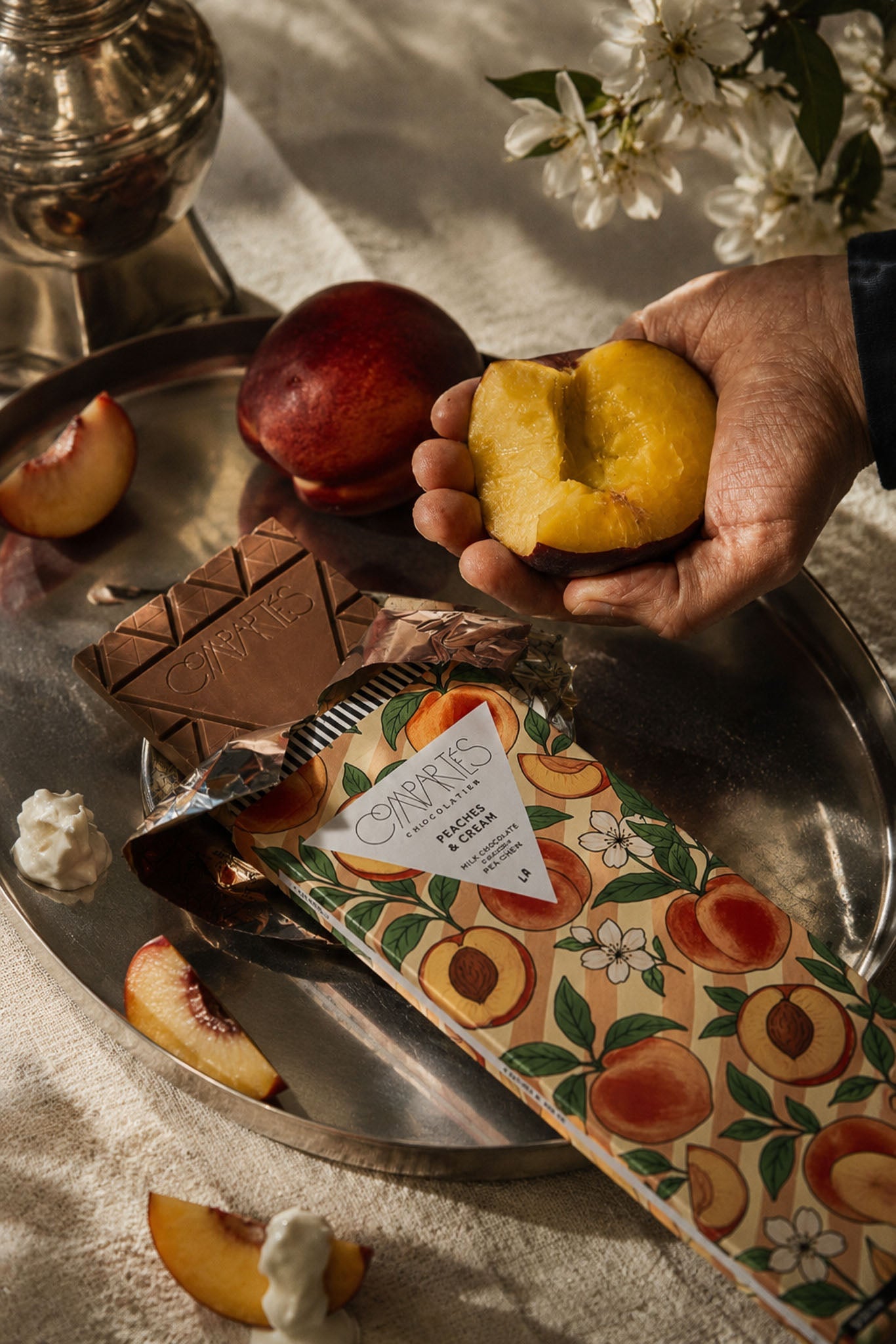 Peaches and Cream Gourmet Milk Chocolate Bar