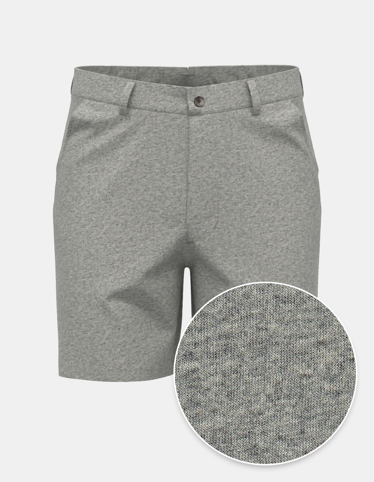 Grey Double Faced Knit Short