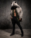 Classic Men's Faux Fur Coat | Grey Wolf