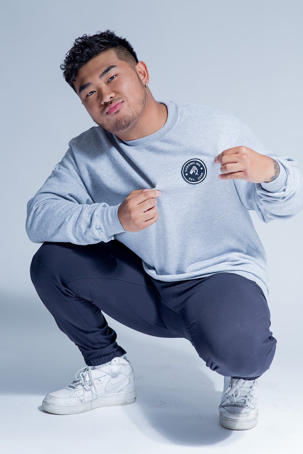 Champion x Chronic Ink Pullover Crew - Grey