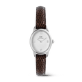 Ophelia Mini Dark Brown Lizard White Guilloché Silver