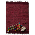 Hand-loomed Recycled Yarn Rug - Burgundy