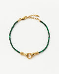Harris Reed In Good Hands Mini Beaded Gemstone Bracelet | 18ct Gold Plated/Malachite