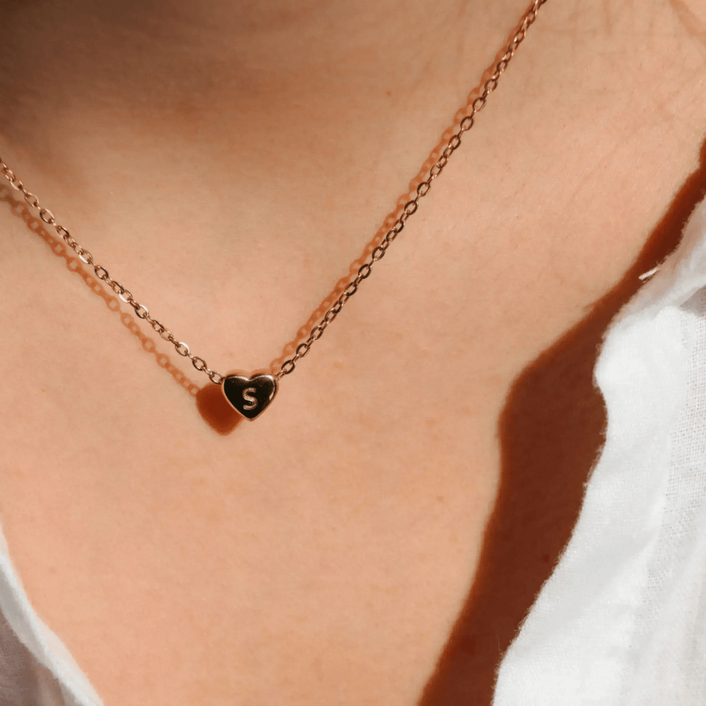 Heart Shaped Initial Necklace