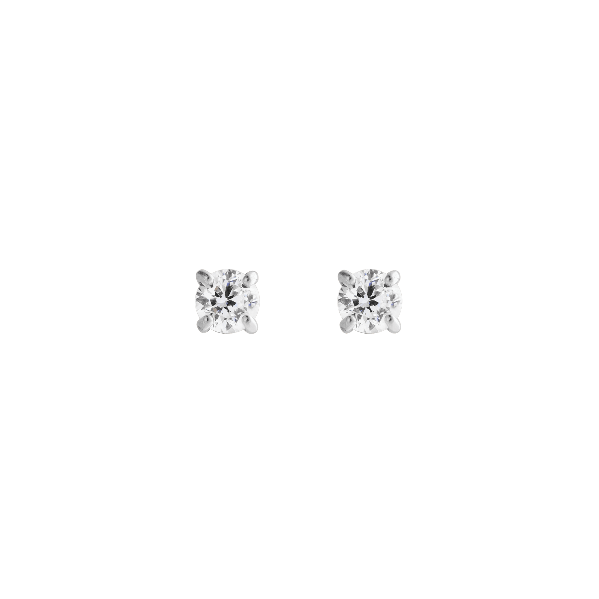 Mirelle Solitaire Stud Earrings Silver