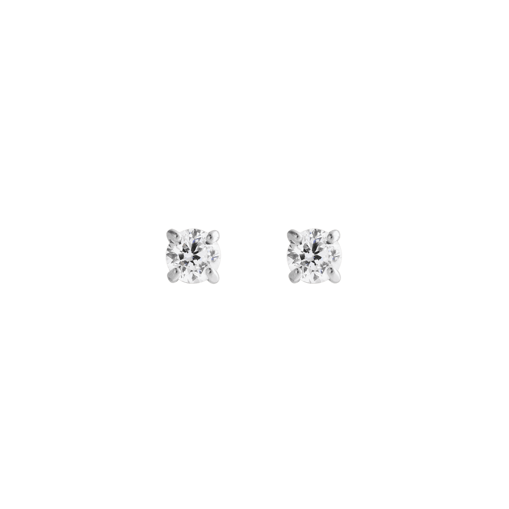 Mirelle Solitaire Stud Earrings Silver