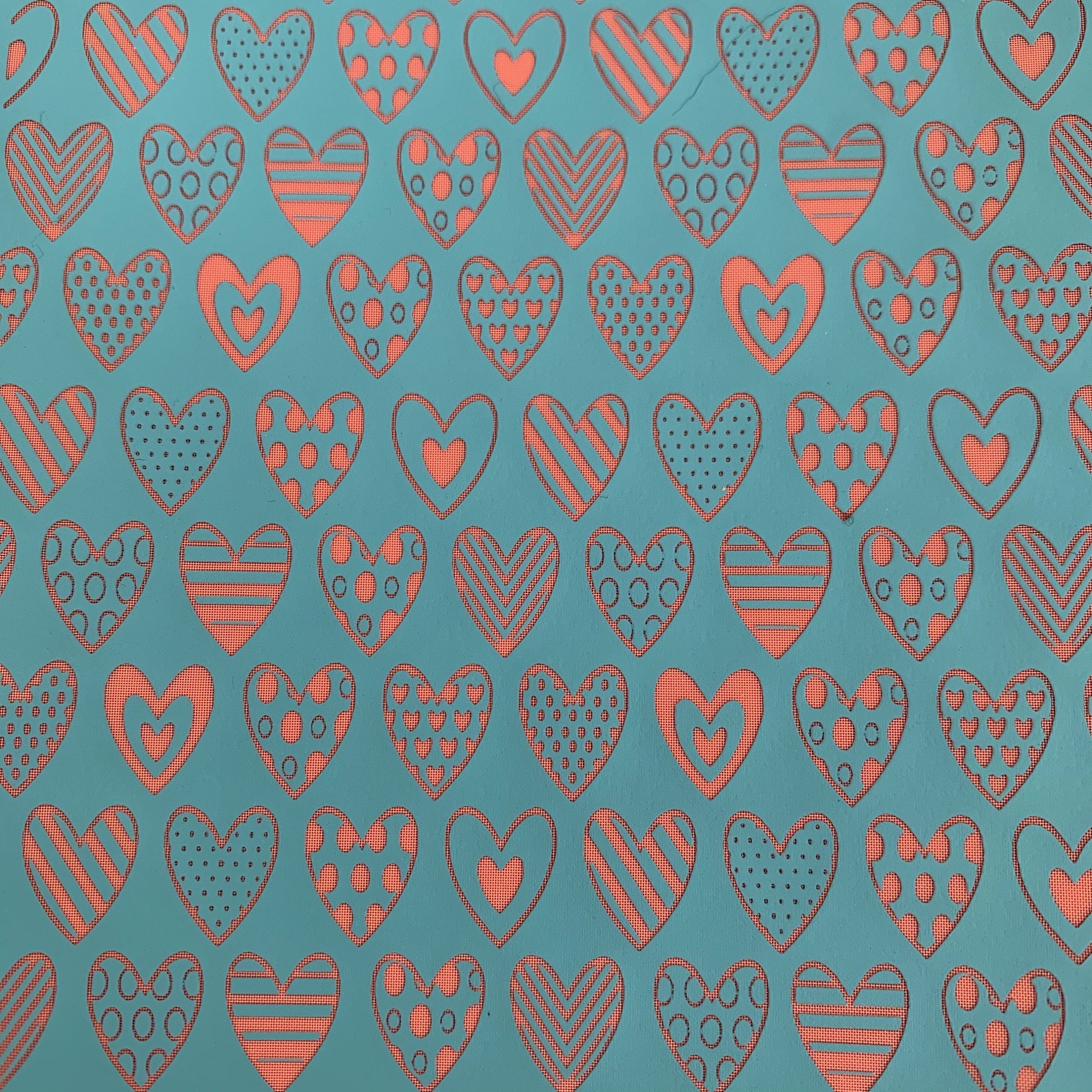 Silk Screen HeartDeco Stencil For Polymer Clay