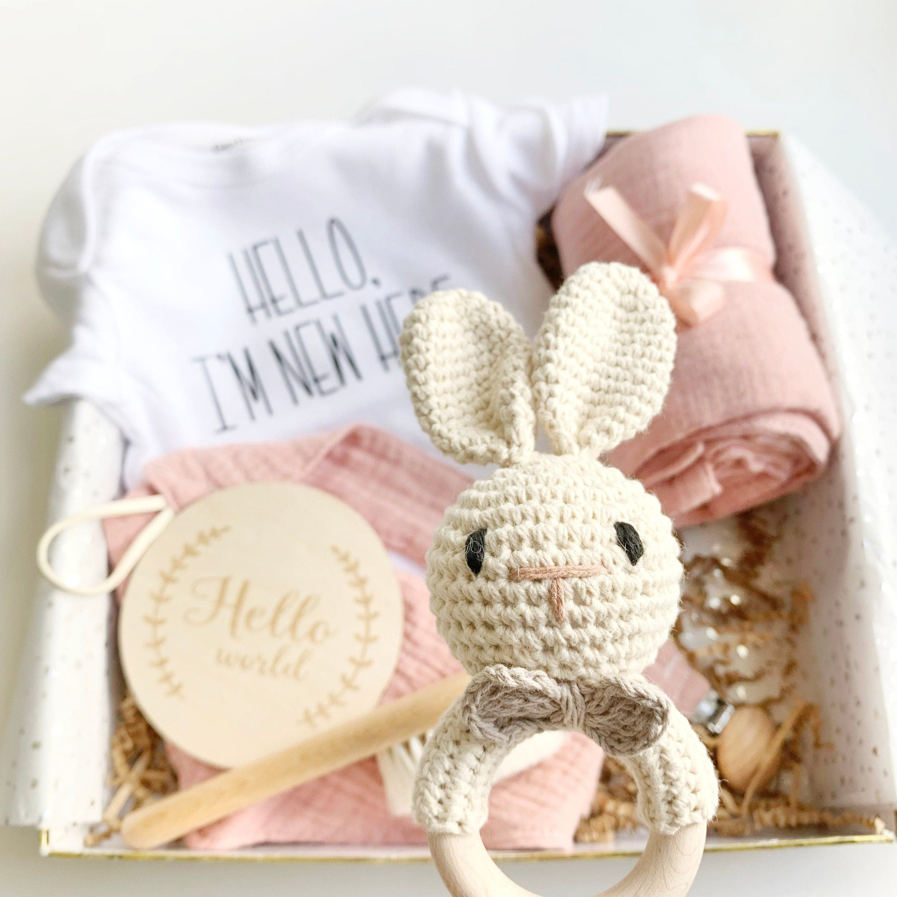 Girl Baby ShowerGift Box - Pink Bunny