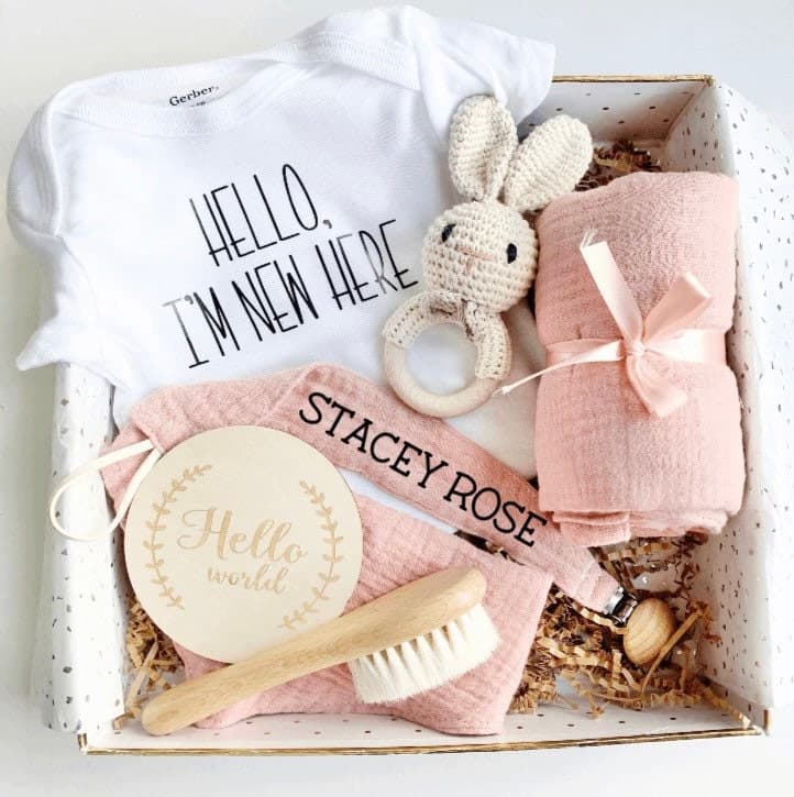 Girl Baby ShowerGift Box - Pink Bunny