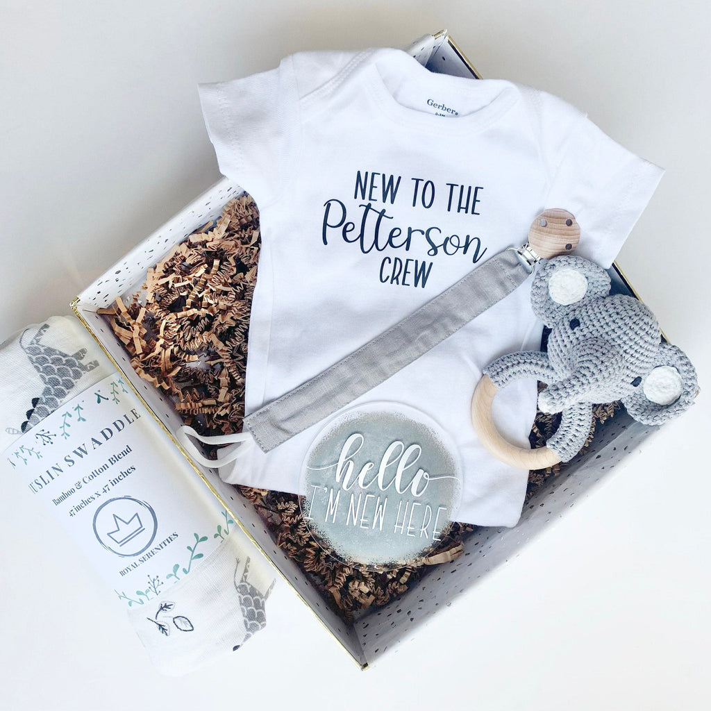 Elephant Baby Gift - Gender Neutral Grey