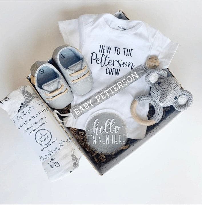 Elephant Baby Gift - Gender Neutral Grey