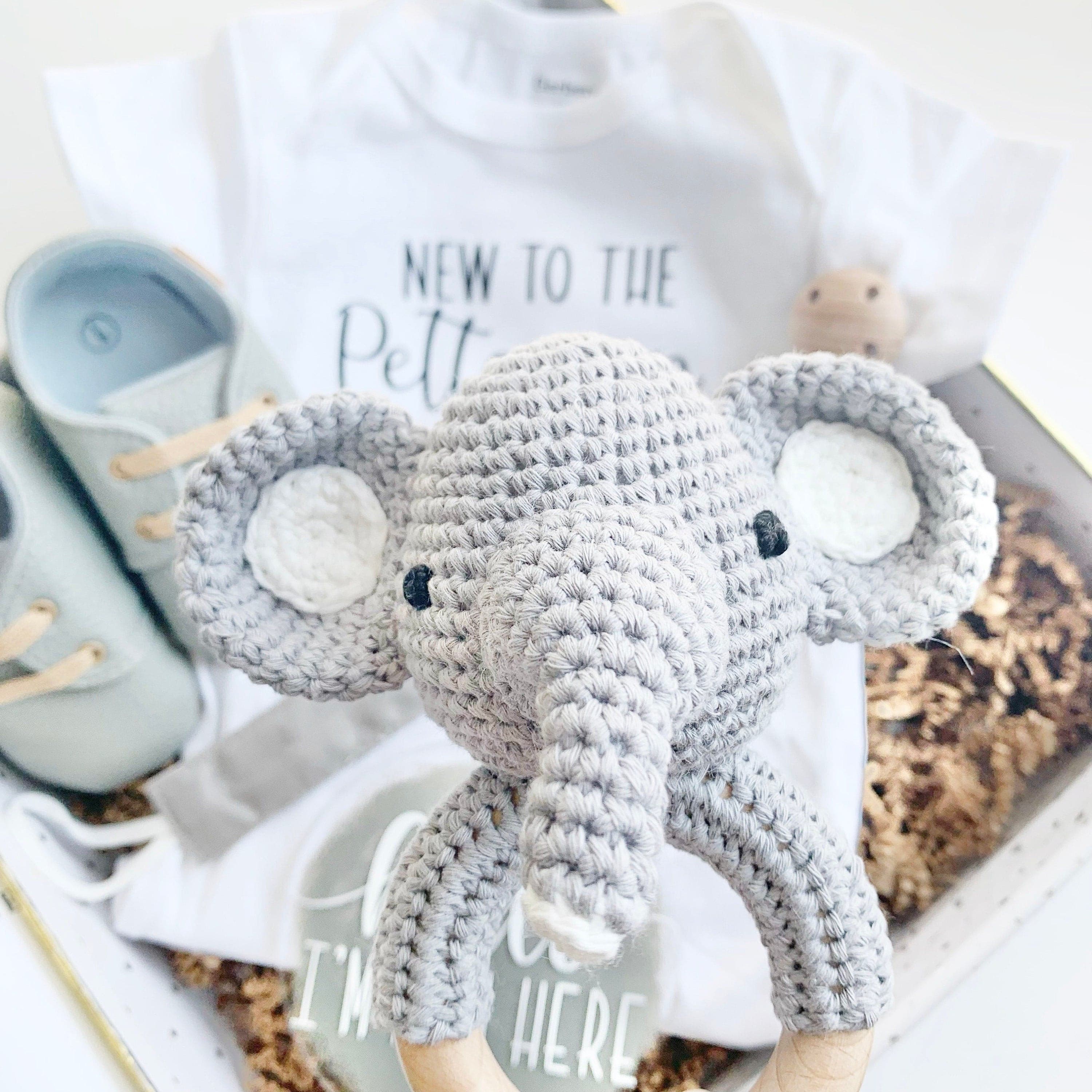 Elephant Baby Gift - Gender Neutral Grey