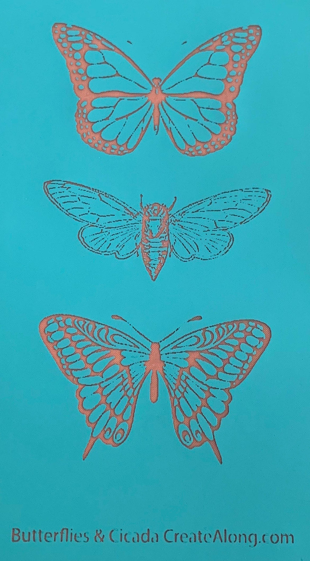 Silkscreen Polymer Clay Butterflies Cicada Trading Coins Stencil great for art jewelry and mixed media