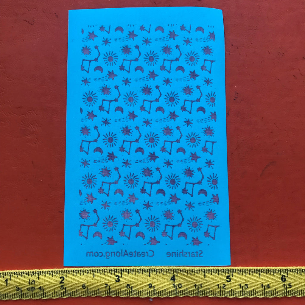 Starshine star sun moon planet Silkscreen For Crafting For Polymer Clay + Mixed Media