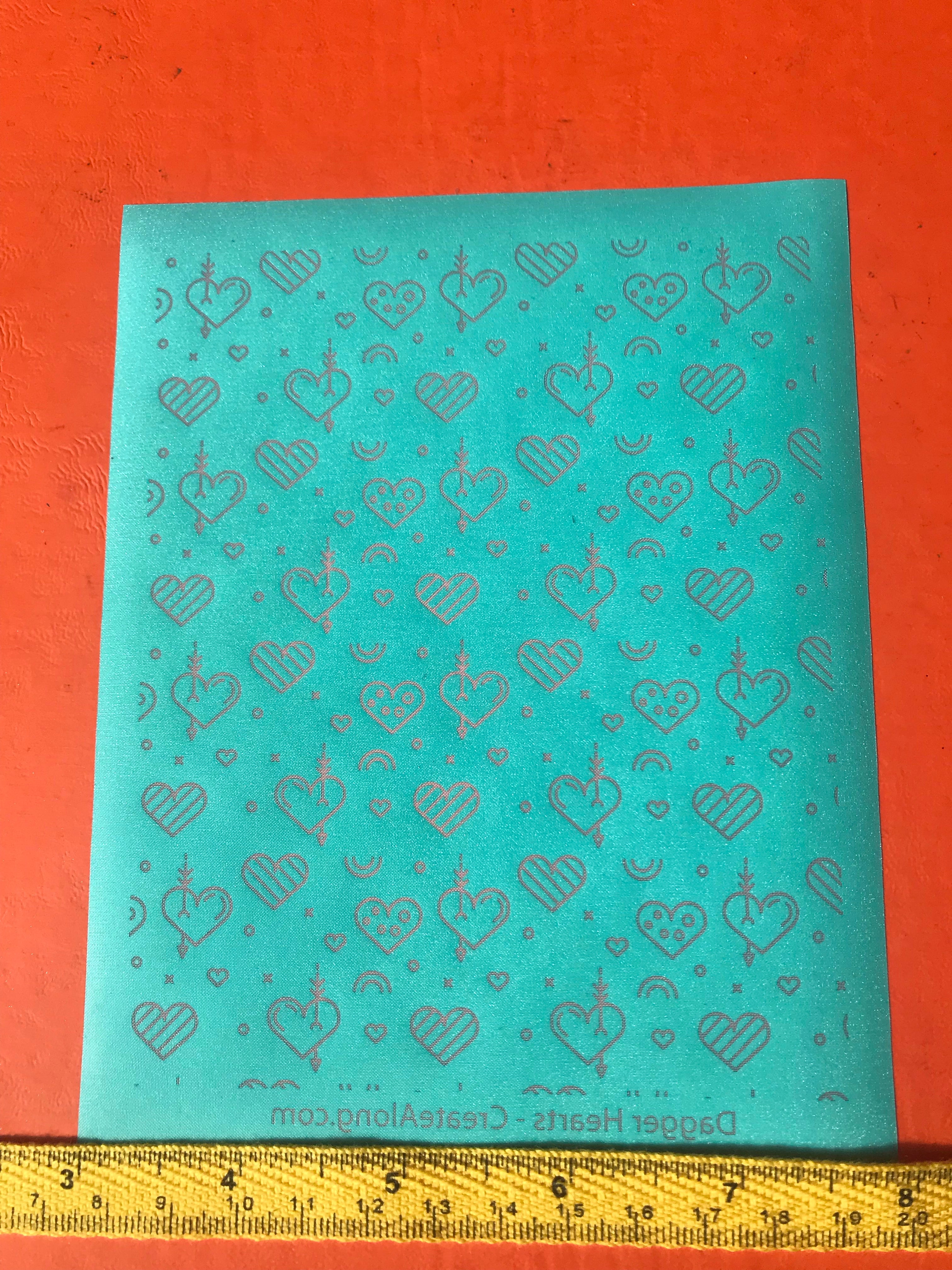 Dagger Hearts Silkscreen Valentine For Crafting, Polymer Clay Earrings Jewelry + Mixed Media