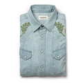 The Embroidered Western Shirt in Washed Denim