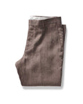 The Stevens Trouser in Coffee Linen Herringbone