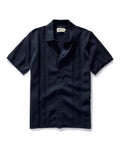 The Button Down Polo in Dark Navy Stripe