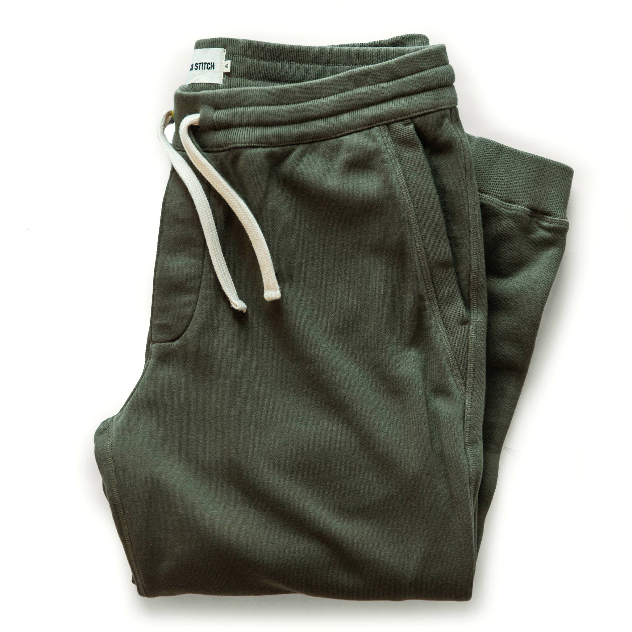 The Fillmore Pant in Dark Olive Terry