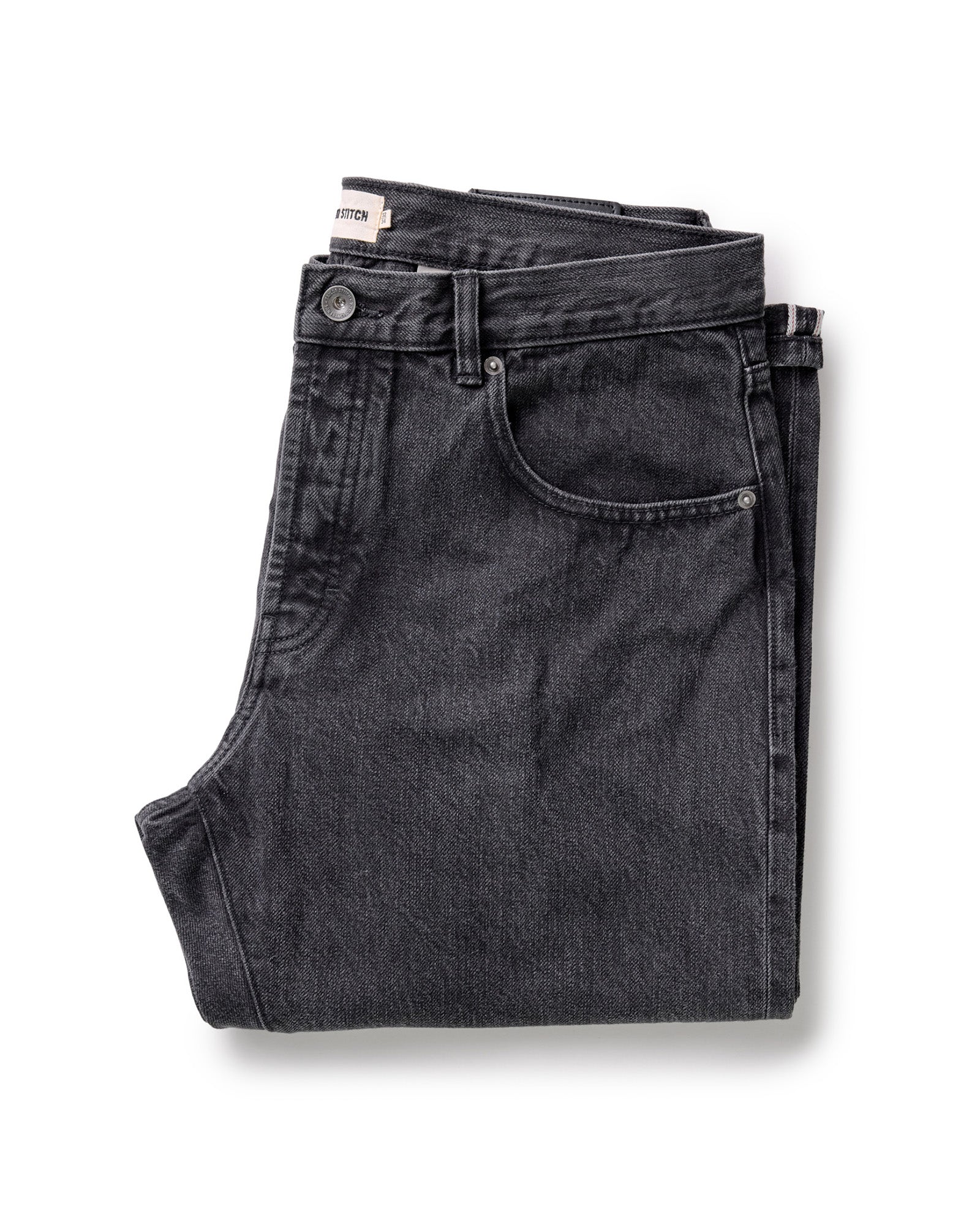 The Democratic Jean in Washed Black Organic Slub Selvedge