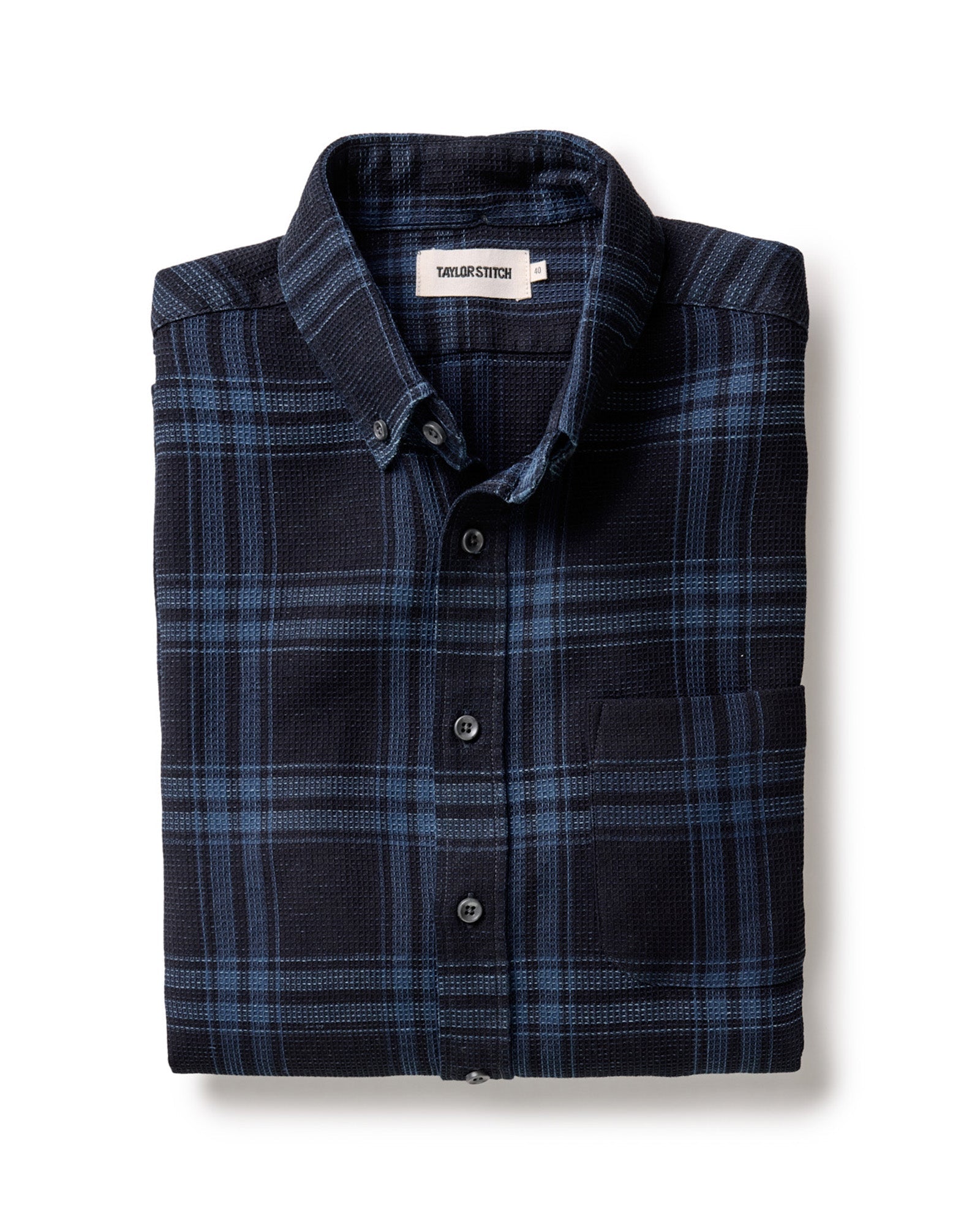 The Jack in Deep Indigo Plaid Waffle