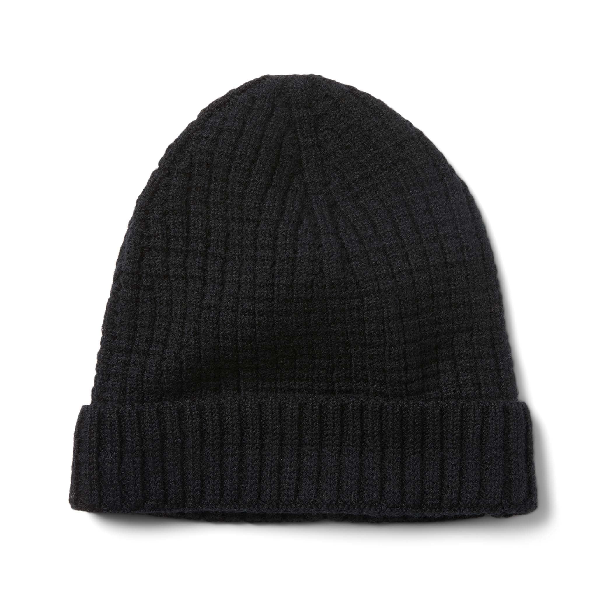 The Waffle Beanie in Coal Merino