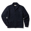 The Weekend Cardigan in Navy Herringbone Wool