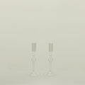 Pleated Candle Holder, Set of 2 - Clear