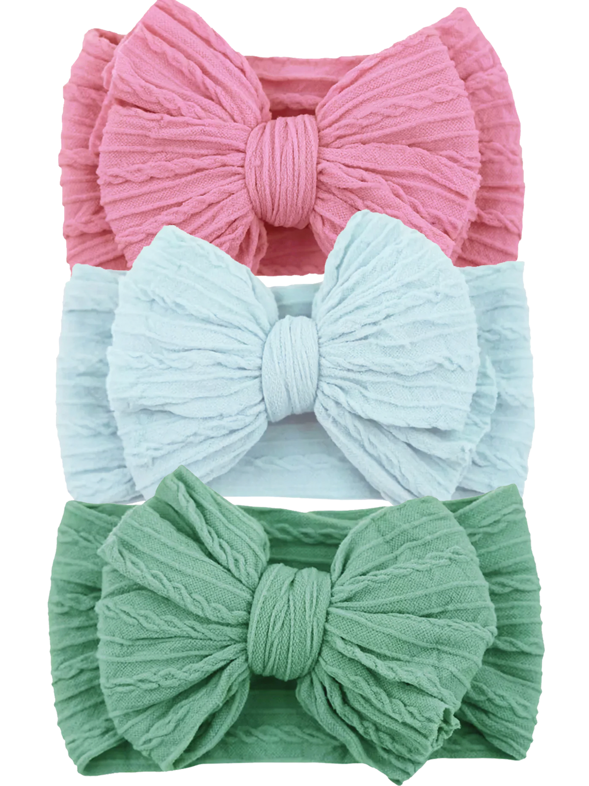 3-Pack Cable Bows, Ivy/Skylight/Rosebloom