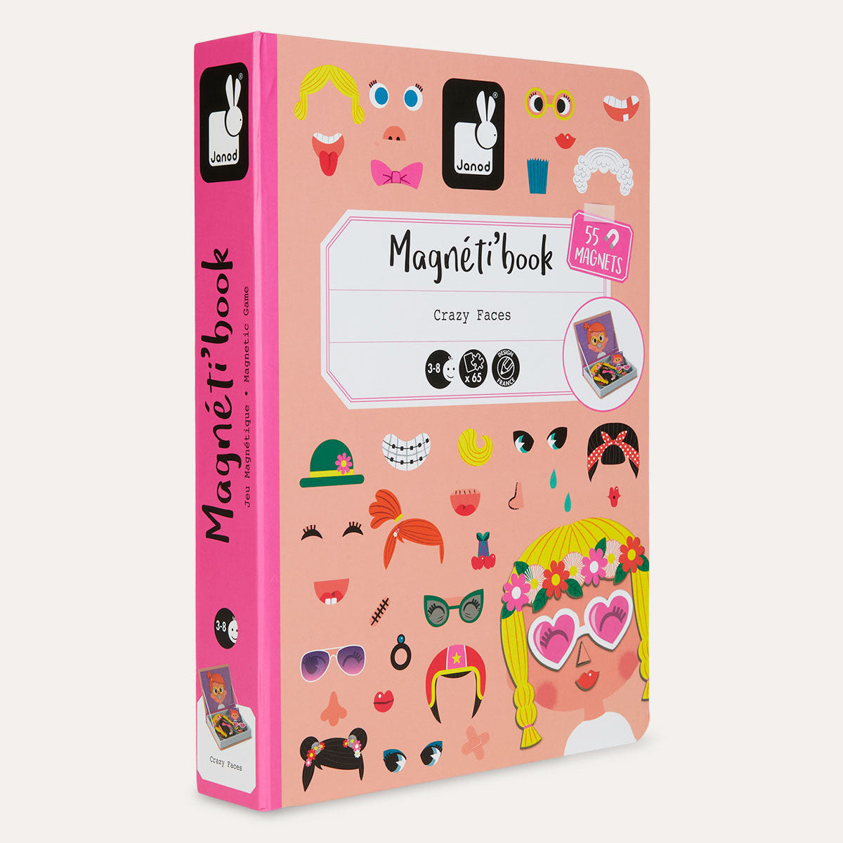 Janod Magnetibook Educational Toy - Girl's Crazy Faces