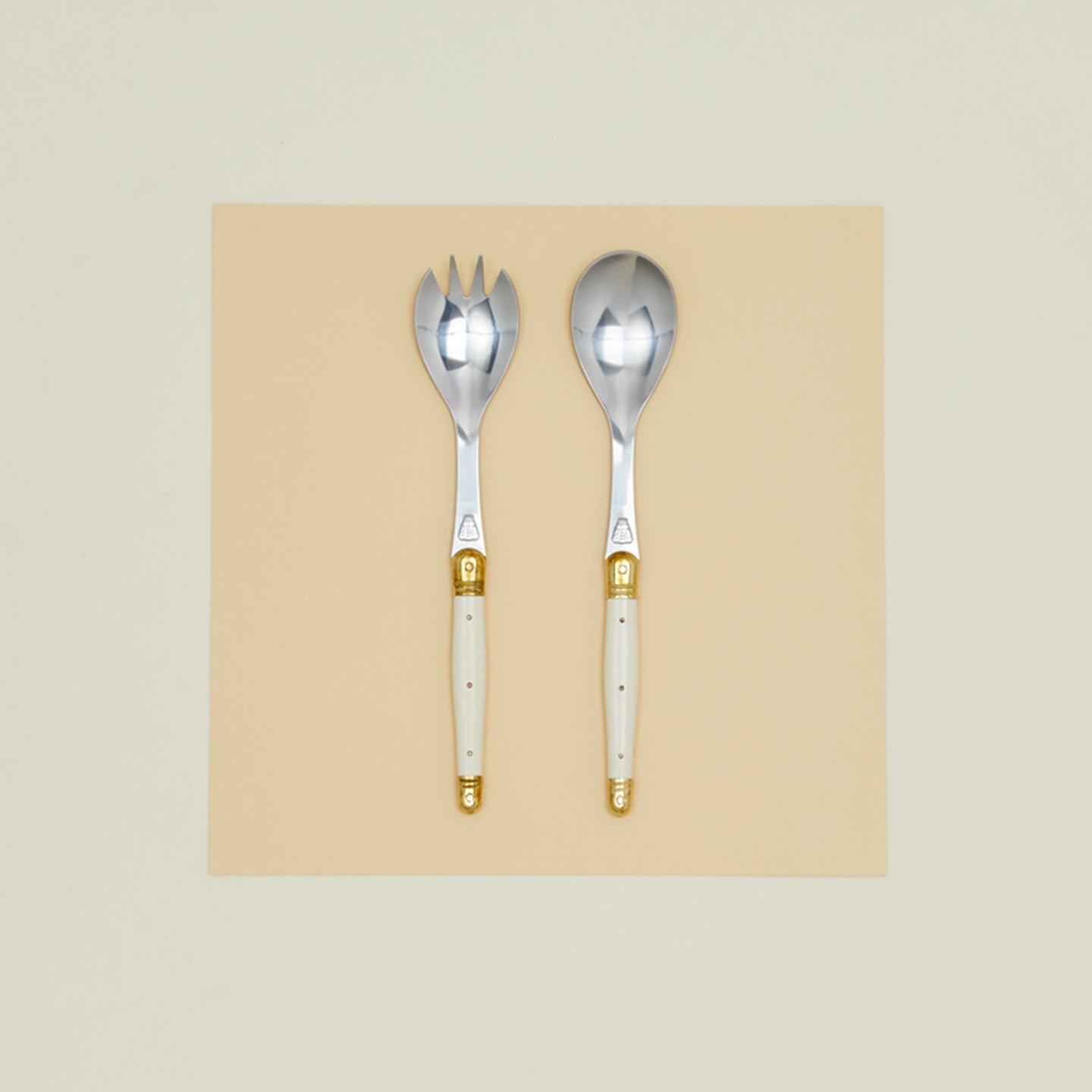 Jean Dubost Salad Servers - Ivory