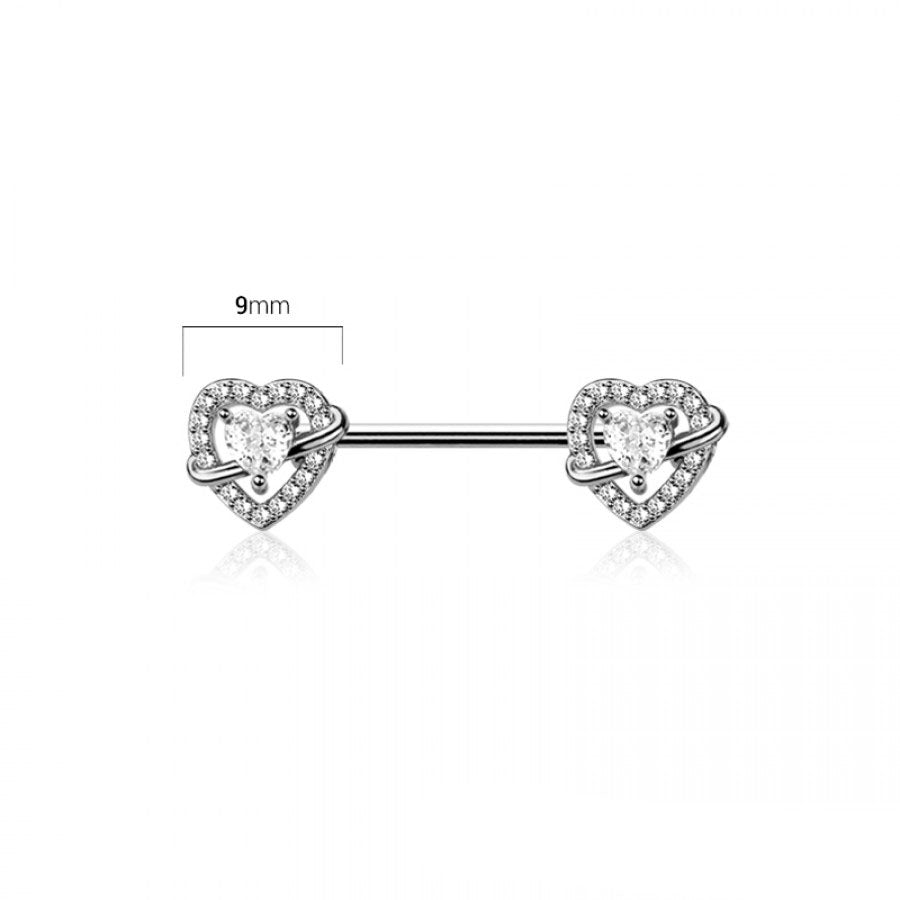 Stellar Heart Nipple Barbell 14g