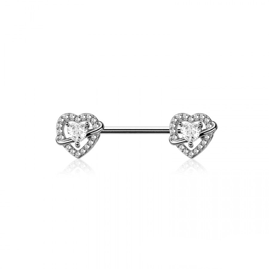 Stellar Heart Nipple Barbell 14g
