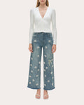 Jude Crystal-Embellished Wide-Leg Crop Jeans