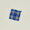 Dots + Dashes Handwoven Pot Holder - Blue/Yellow