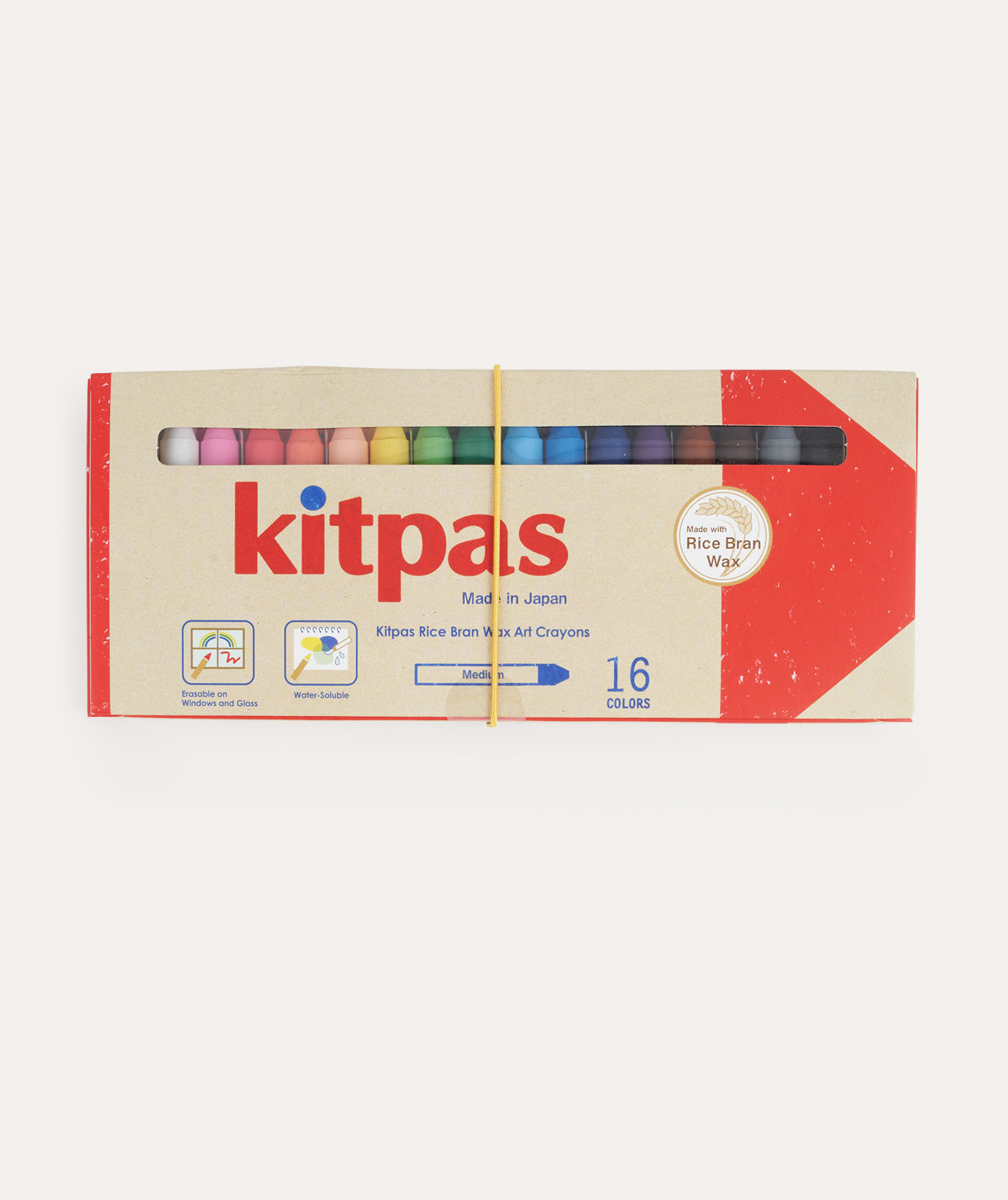 Kitpas Rice Bran Wax Crayon 16 Colours