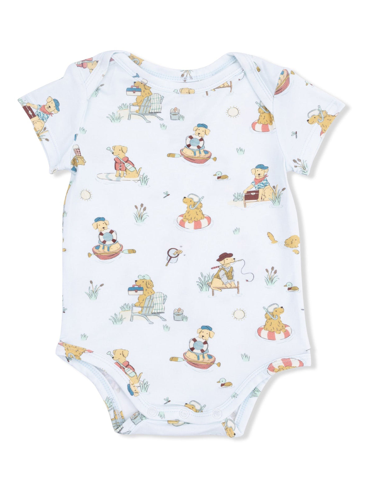 Short Sleeve Bodysuit, Lake Buddy Dogs