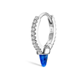Lapis Single Short Spike Diamond Eternity Hoop Earring