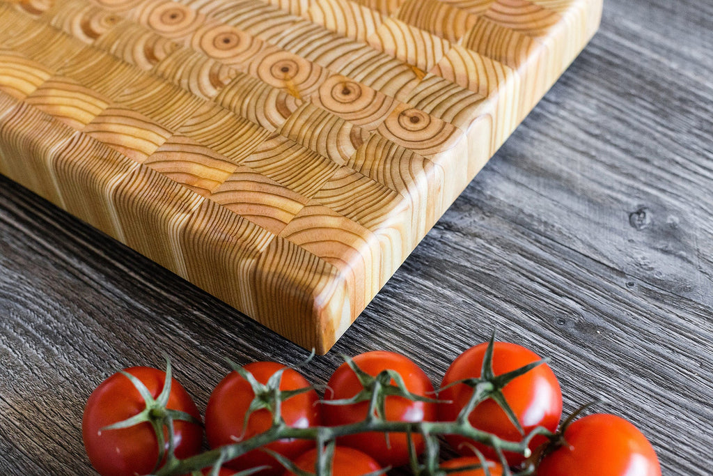 Premium Kiln Dried Larch Wood One Hander Medium Cutting Board 14 x 8