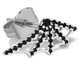 Large Black Diamond Web Earstud