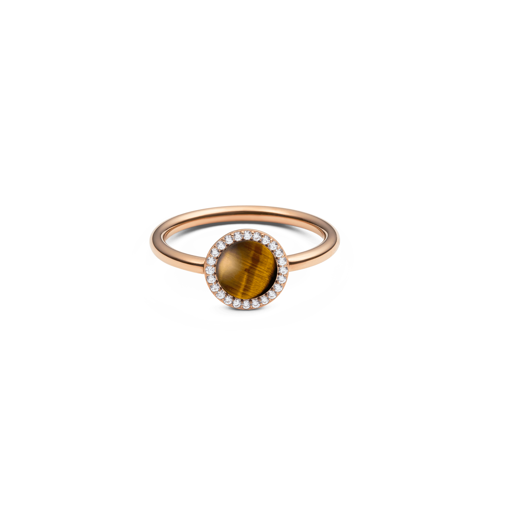 Audrey Ring Tiger Eye Rose Gold