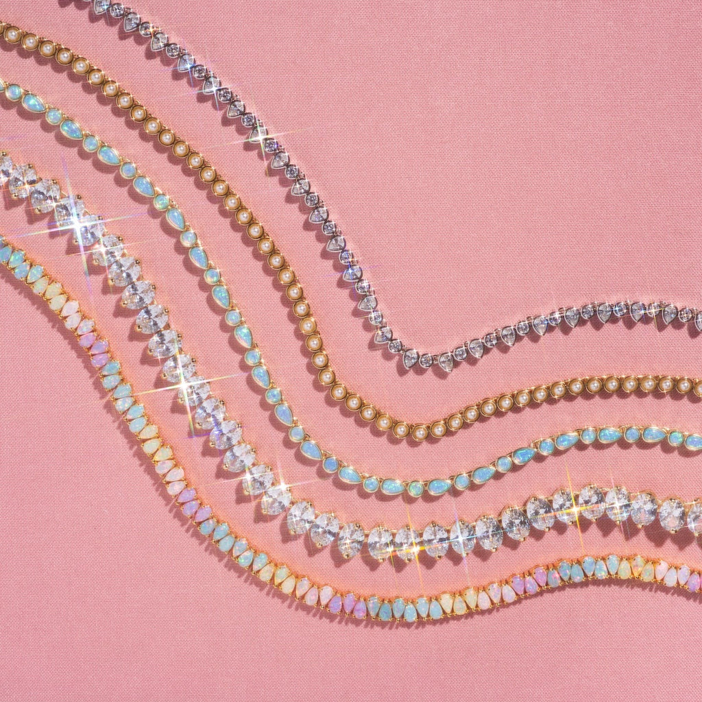 Tennis Necklace in Pearl