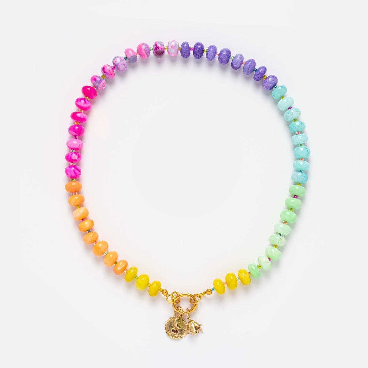 Sale! Beaded Gemstone Charm Holder Necklace