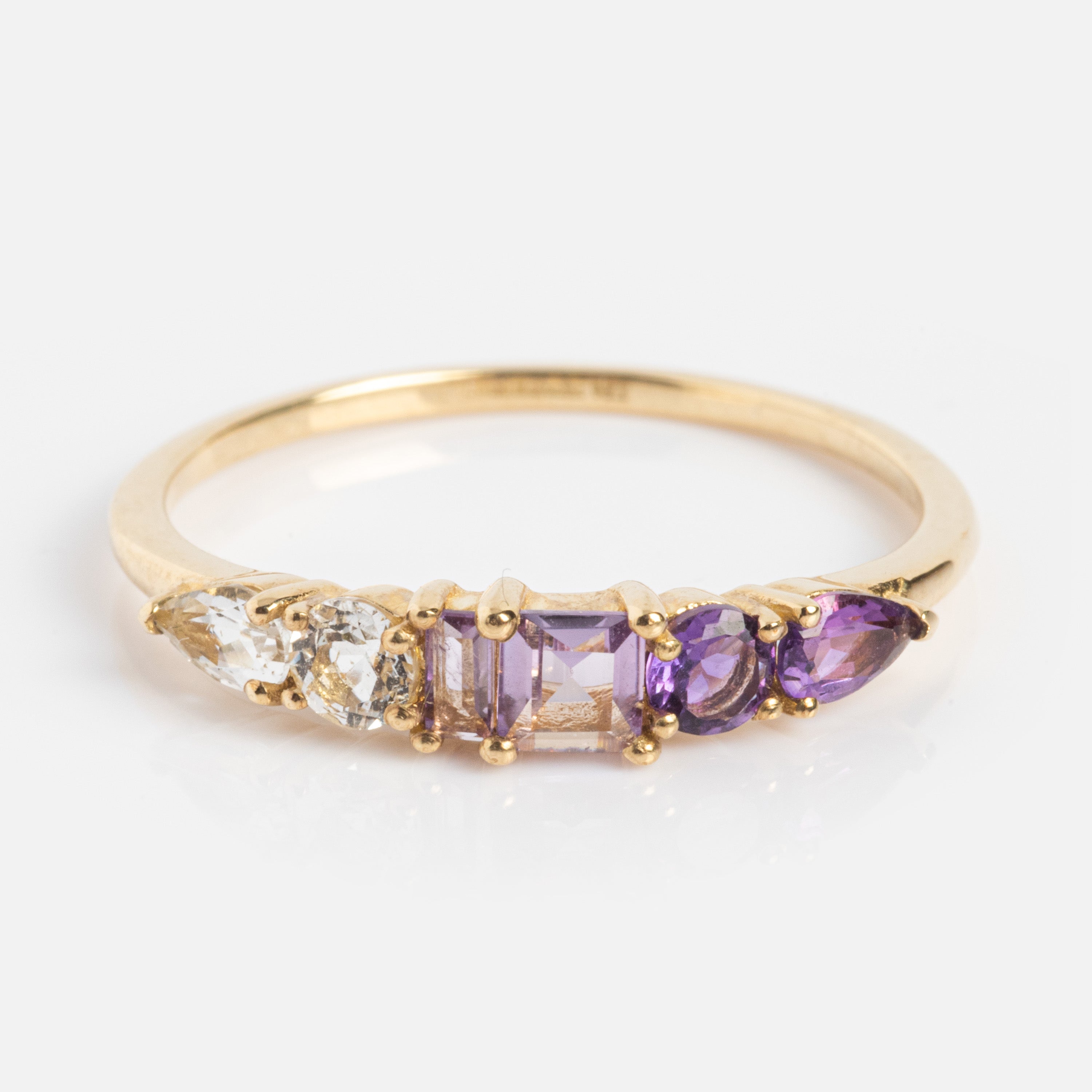 Solid Gold Modern Ombre Birthstone Ring Last Chance Sizes